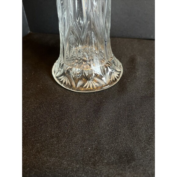 Beautiful Clear Antique 15 Inch Tall Swung Glass Vase Scalloped &Decorative Base - Picture 9 of 15